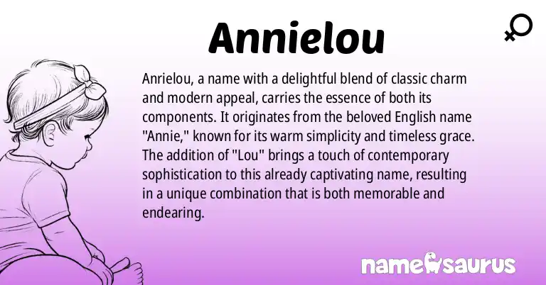 Infographic about Annielou name meaning, Annielou is a name from English origin(s).