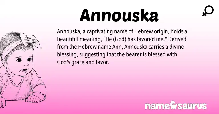Infographic about Annouska name meaning, Annouska is a name from Hebrew origin(s).