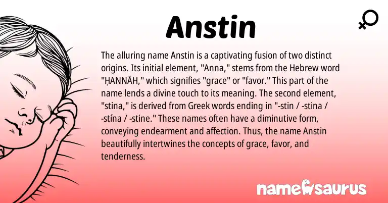 Infographic about Anstin name meaning, Anstin is a name from Hebrew, Greek origin(s).