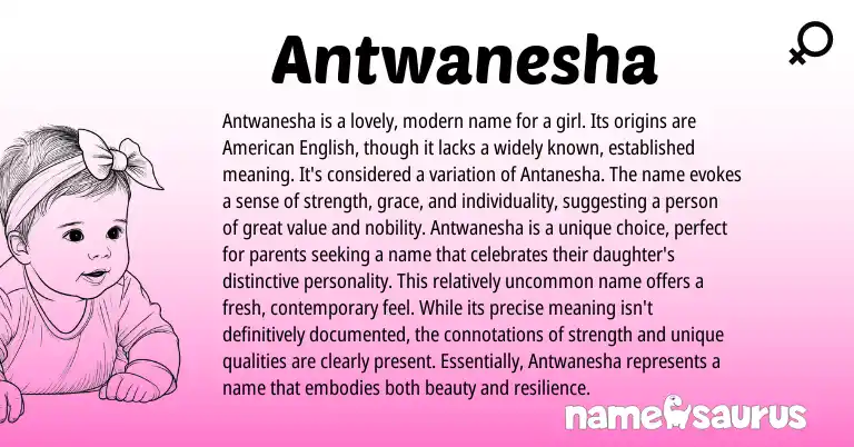 Infographic about Antwanesha name meaning, Antwanesha is a name from Other origin(s).