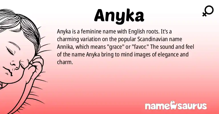 Infographic about Anyka name meaning, Anyka is a name from English origin(s).