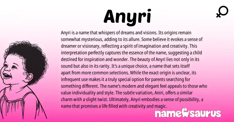 Infographic about Anyri name meaning, Anyri is a name from Other origin(s).