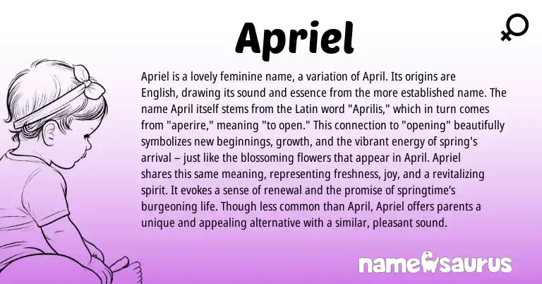 Infographic about Apriel name meaning, Apriel is a name from Latin origin(s).