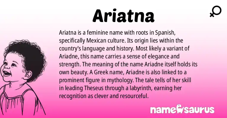 Infographic about Ariatna name meaning, Ariatna is a name from Spanish (Mexican) origin(s).