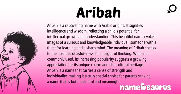 Infographic about Aribah name meaning, Aribah is a name from Persian, Arabic origin(s).