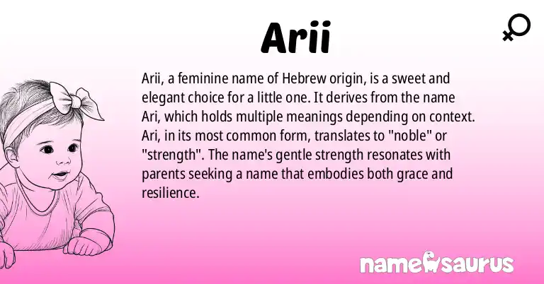 Infographic about Arii name meaning, Arii is a name from Hebrew origin(s).