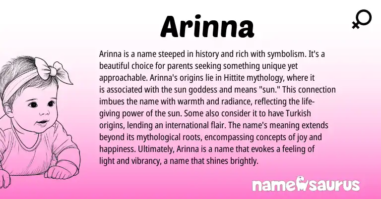Infographic about Arinna name meaning, Arinna is a name from Armenian, Other origin(s).