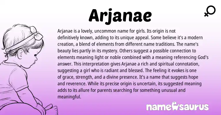 Infographic about Arjanae name meaning, Arjanae is a name from Other origin(s).