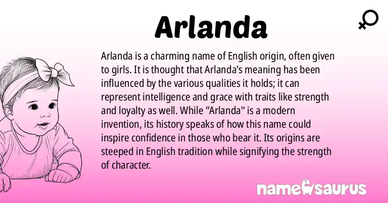 Infographic about Arlanda name meaning, Arlanda is a name from English origin(s).