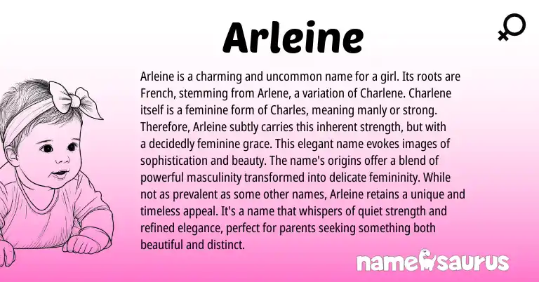 Infographic about Arleine name meaning, Arleine is a name from French origin(s).