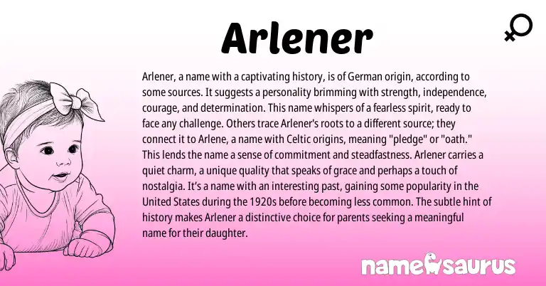 Infographic about Arlener name meaning, Arlener is a name from Germanic origin(s).
