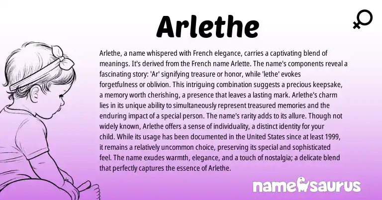 Infographic about Arlethe name meaning, Arlethe is a name from Other origin(s).