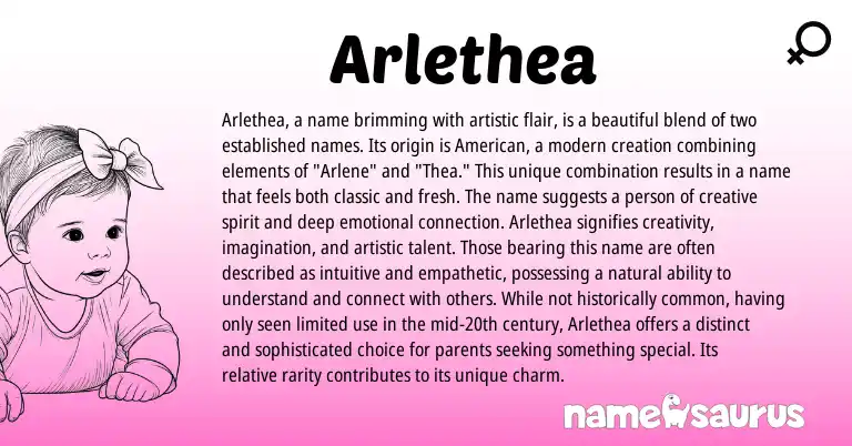Infographic about Arlethea name meaning, Arlethea is a name from Other origin(s).