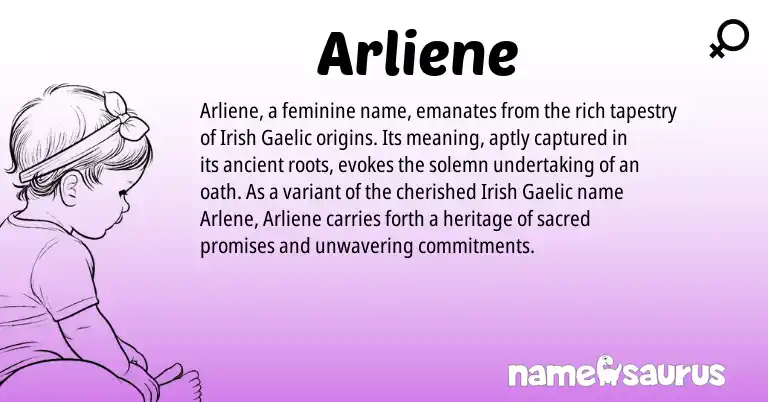 Infographic about Arliene name meaning, Arliene is a name from Irish, Gaelic origin(s).