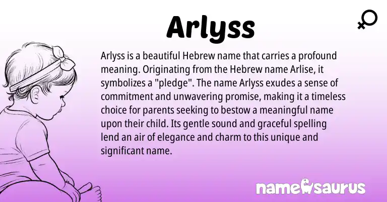 Infographic about Arlyss name meaning, Arlyss is a name from Hebrew origin(s).