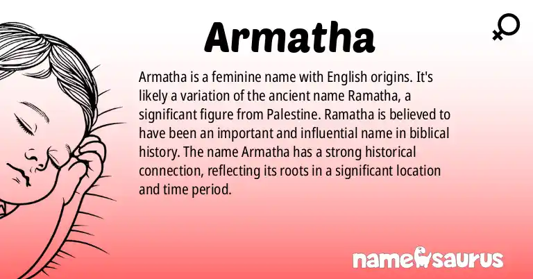 Infographic about Armatha name meaning, Armatha is a name from English origin(s).