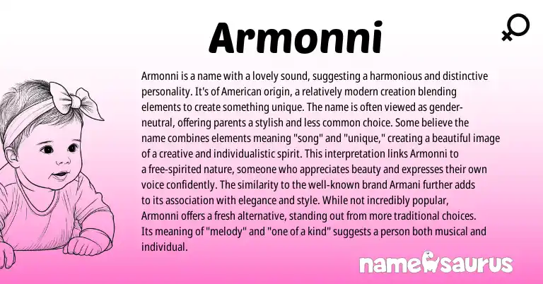 Infographic about Armonni name meaning, Armonni is a name from Other origin(s).