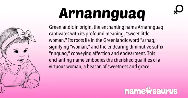 Infographic about Arnannguaq name meaning, Arnannguaq is a name from Greenlandic origin(s).
