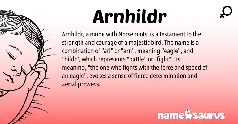 Infographic about Arnhildr name meaning, Arnhildr is a name from Norse origin(s).