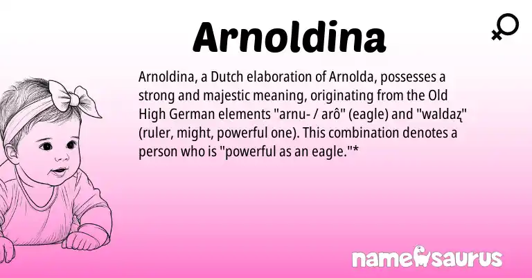 Infographic about Arnoldina name meaning, Arnoldina is a name from Old High German, Dutch origin(s).