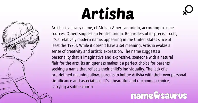 Infographic about Artisha name meaning, Artisha is a name from Other origin(s).
