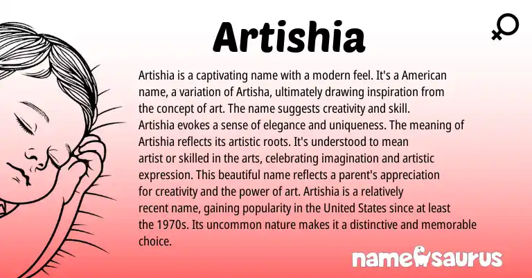 Infographic about Artishia name meaning, Artishia is a name from Other origin(s).