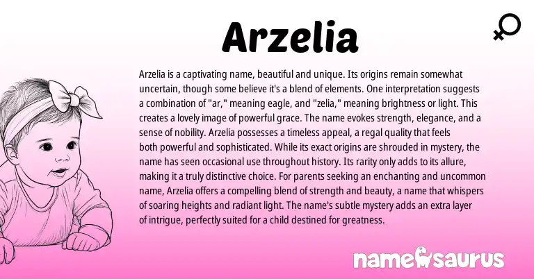 Infographic about Arzelia name meaning, Arzelia is a name from Other origin(s).