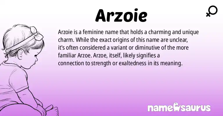 Infographic about Arzoie name meaning, Arzoie is a name from N/A origin(s).