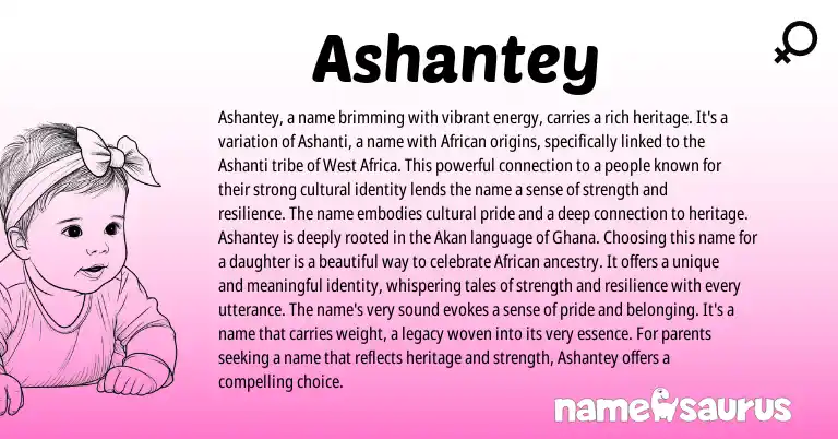 Infographic about Ashantey name meaning, Ashantey is a name from African, Ashanti, Western origin(s).