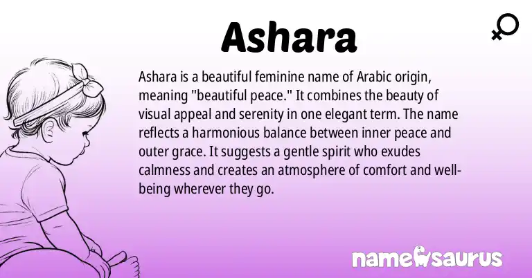 Infographic about Ashara name meaning, Ashara is a name from Arabic (Americanized) origin(s).