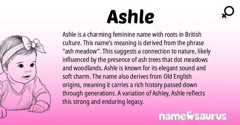 Infographic about Ashle name meaning, Ashle is a name from British origin(s).
