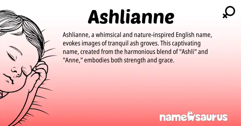 Infographic about Ashlianne name meaning, Ashlianne is a name from English origin(s).