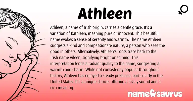 Infographic about Athleen name meaning, Athleen is a name from Irish origin(s).