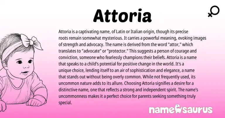Infographic about Attoria name meaning, Attoria is a name from Latin origin(s).