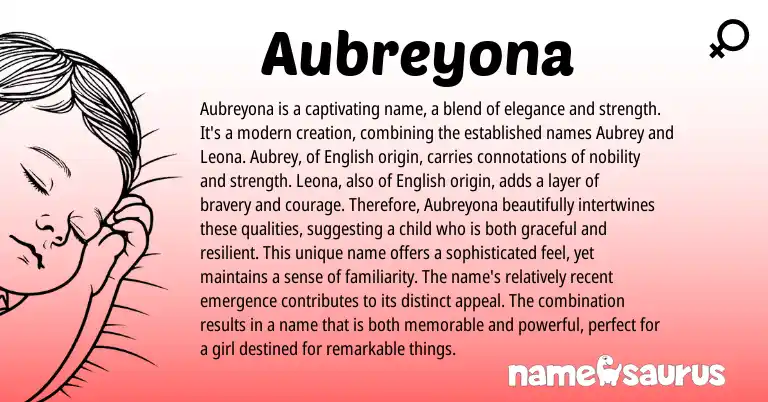 Infographic about Aubreyona name meaning, Aubreyona is a name from Other origin(s).