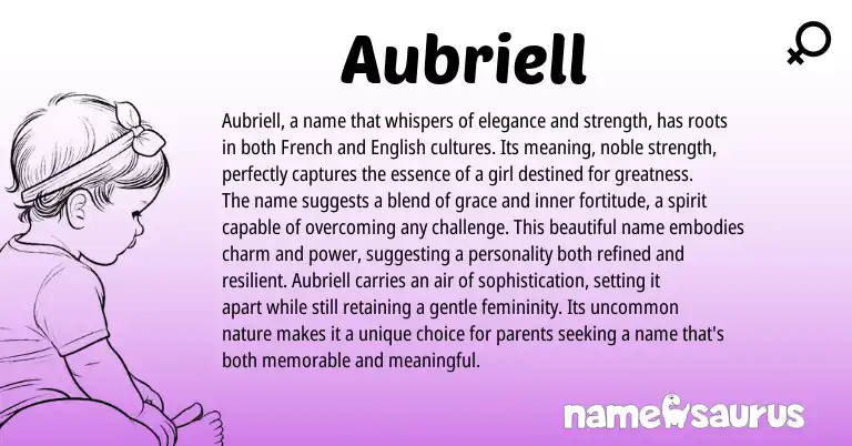 Infographic about Aubriell name meaning, Aubriell is a name from French origin(s).