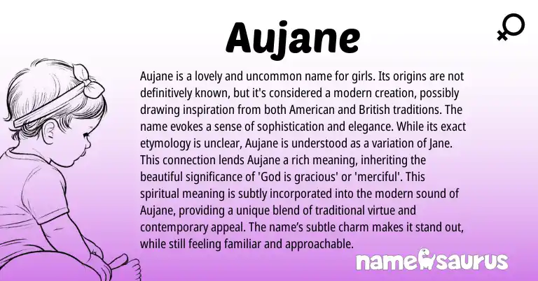 Infographic about Aujane name meaning, Aujane is a name from Other origin(s).