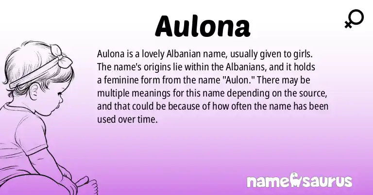 Infographic about Aulona name meaning, Aulona is a name from Albanian origin(s).