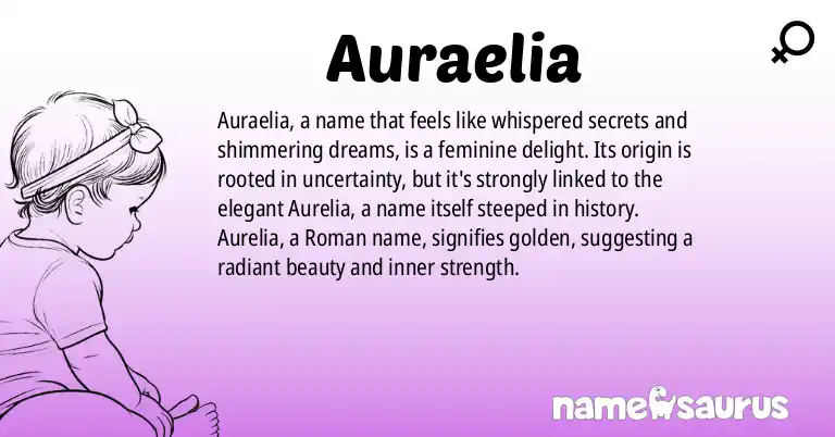 Infographic about Auraelia name meaning, Auraelia is a name from N/A origin(s).