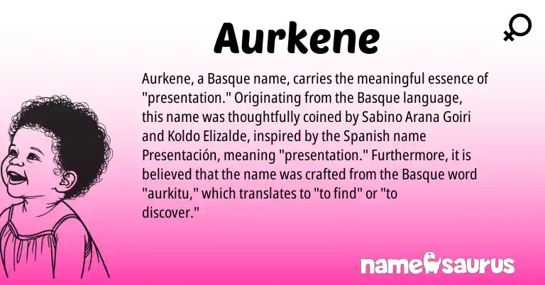 Infographic about Aurkene name meaning, Aurkene is a name from Basque, Spanish origin(s).