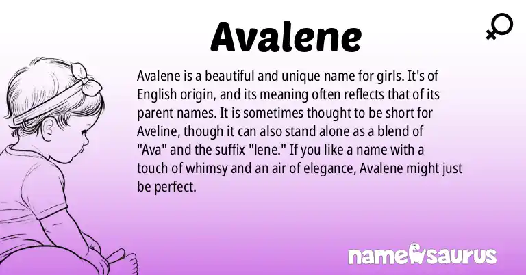 Infographic about Avalene name meaning, Avalene is a name from English origin(s).