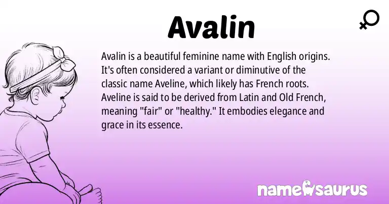 Infographic about Avalin name meaning, Avalin is a name from English origin(s).
