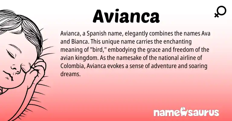 Infographic about Avianca name meaning, Avianca is a name from Spanish origin(s).