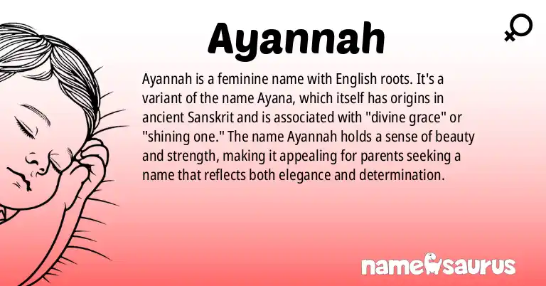 Infographic about Ayannah name meaning, Ayannah is a name from English origin(s).