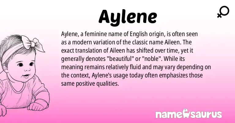 Infographic about Aylene name meaning, Aylene is a name from English origin(s).