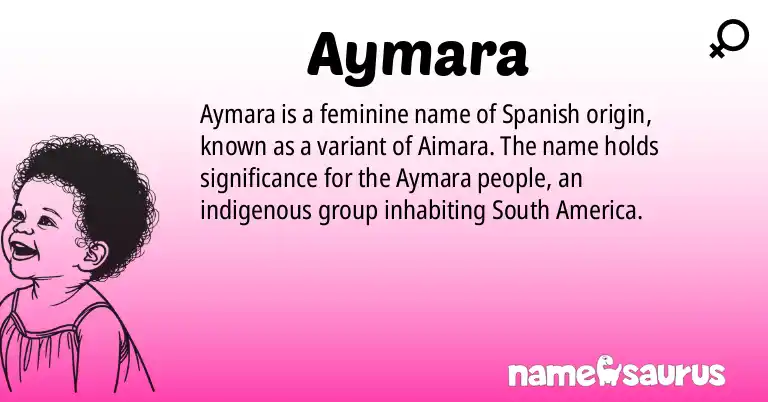 Infographic about Aymara name meaning, Aymara is a name from Spanish origin(s).