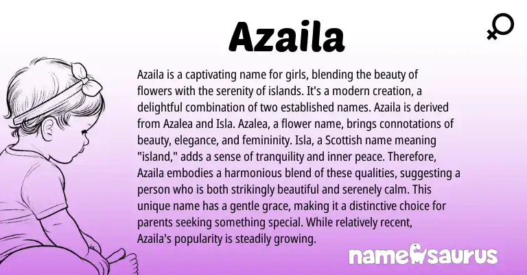 Infographic about Azaila name meaning, Azaila is a name from Scottish origin(s).