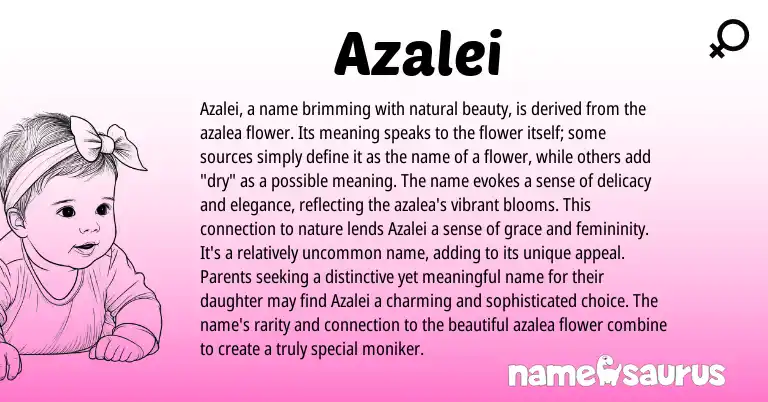 Infographic about Azalei name meaning, Azalei is a name from Latin, Other origin(s).