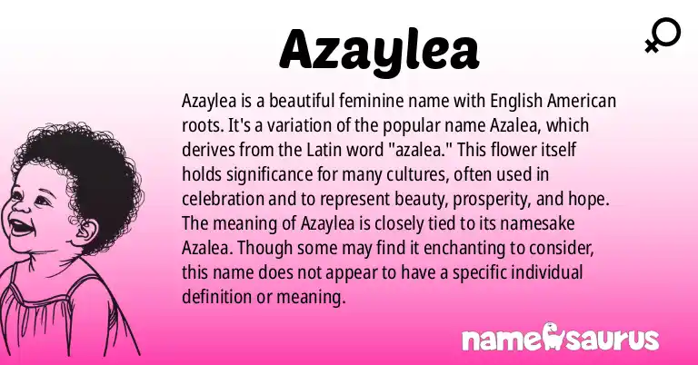 Infographic about Azaylea name meaning, Azaylea is a name from English (American) origin(s).