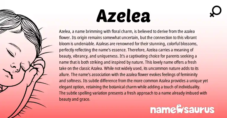 Infographic about Azelea name meaning, Azelea is a name from Other origin(s).